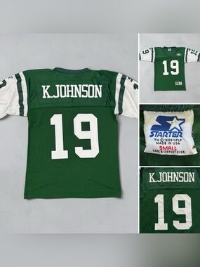 VTG Starter 90s Keyshawn Johnson Authentic NFL New York Jets Away Jersey Youth S